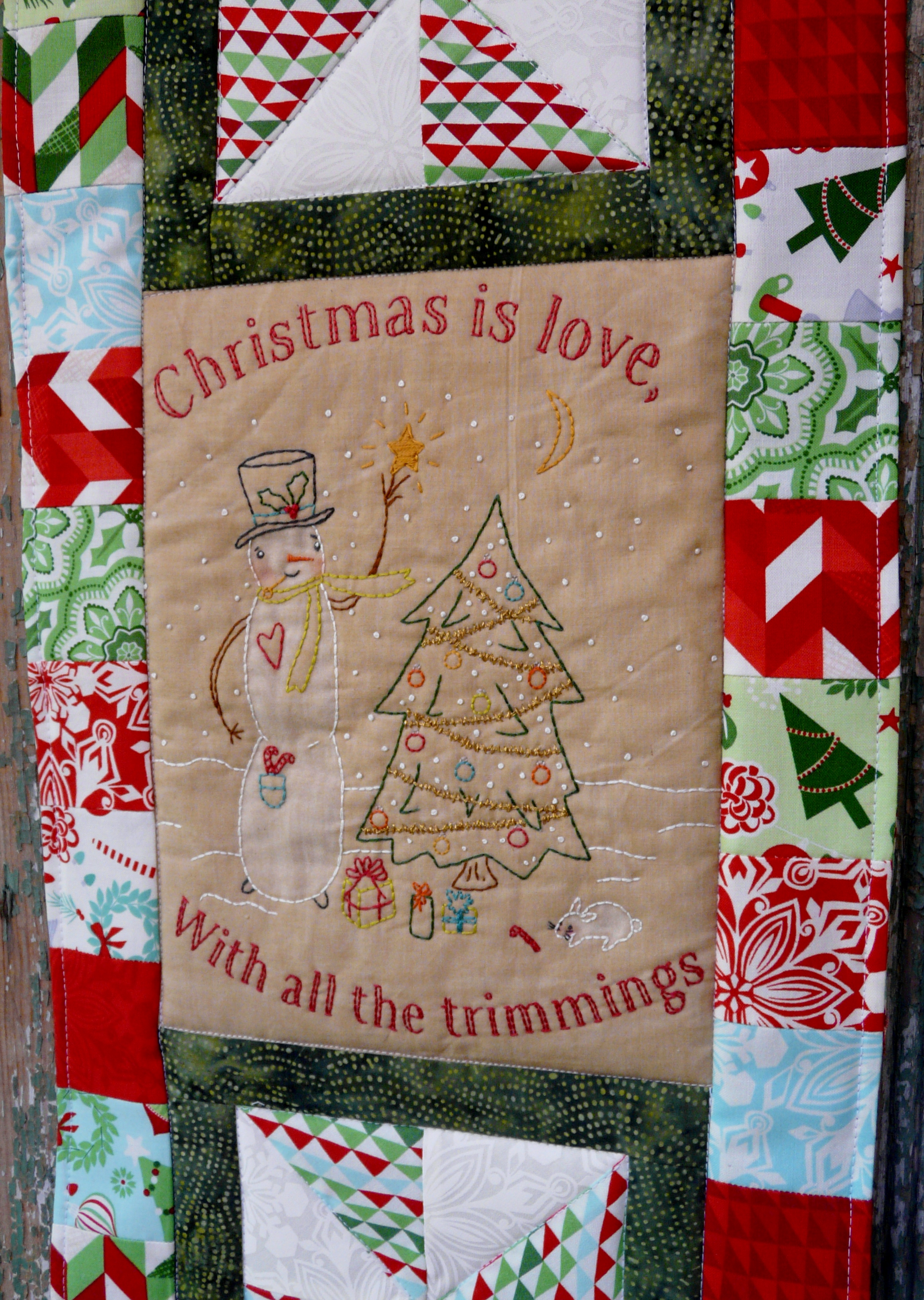 christmas is love quilted embroidery wall hanging pattern christmas is love quilted embroidery wall hanging pattern