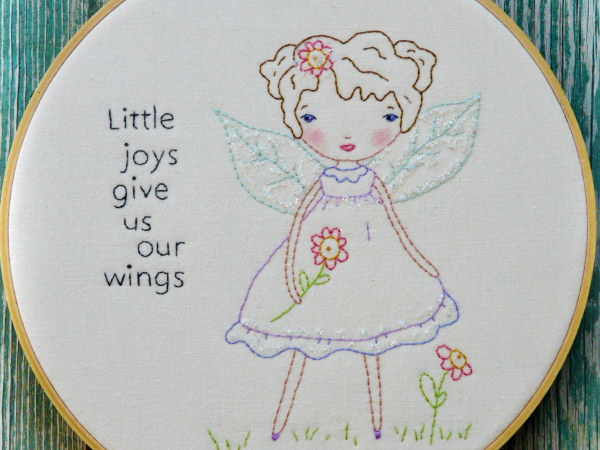Little joys give us our Wings embroidery Fairy pattern, #352