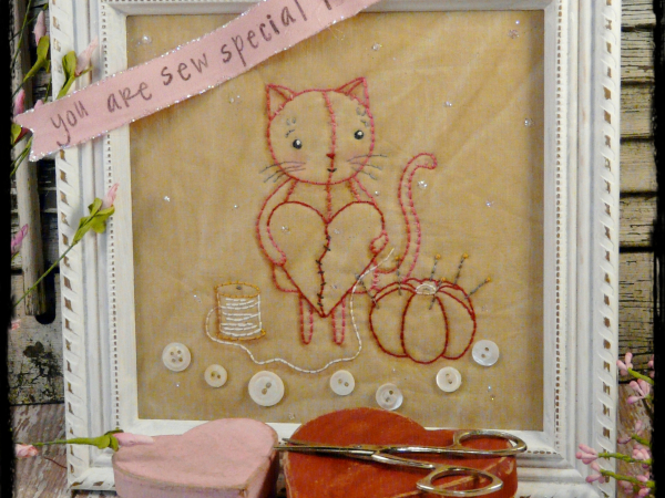 You are sew special to me kitty cat embroidery pattern #322