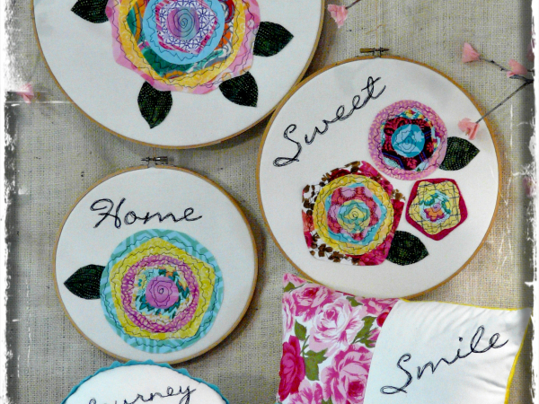 Home is the happiest place hoop art pattern