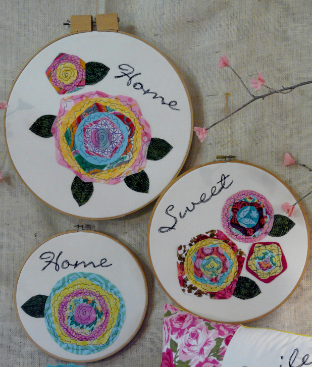 Home is the happiest place hoop art pattern