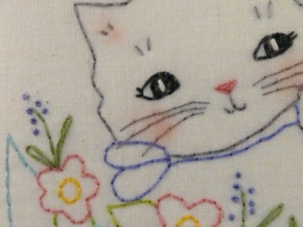 April showers bring may flowers kitty cat embroidery pillow pattern