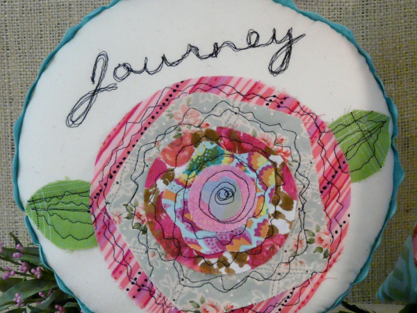 Home is the happiest place hoop art round pillow pattern