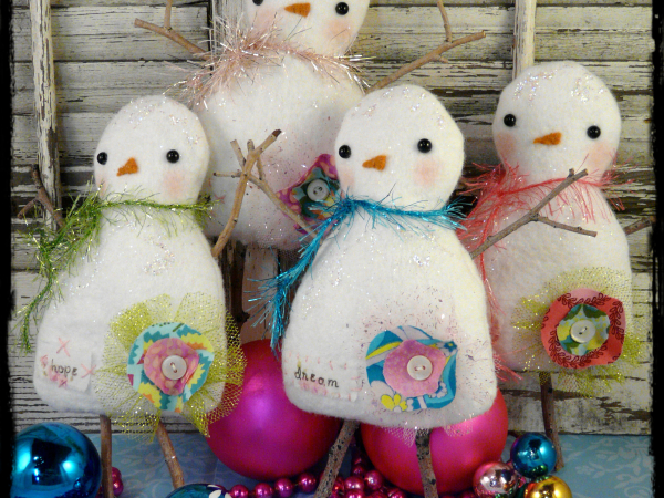 Christmas Wool Snowman Pattern - 2013 bowl filler ornaments ornies doll