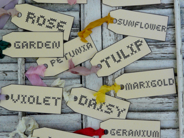 Garden tags Faux cross-stitch Pattern