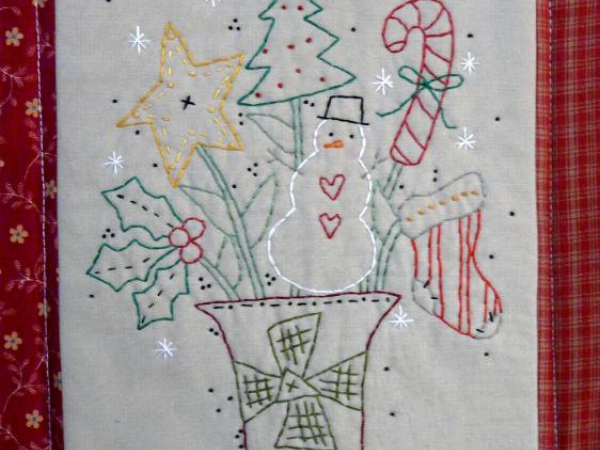 Christmas bouquet pattern snowman candy cane vase