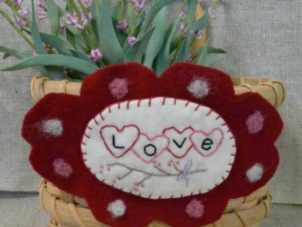 Lil bit of LOVE embroidery pattern wool