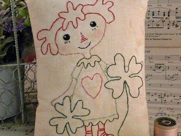 Lucky St. Patrick's day stitchery pattern