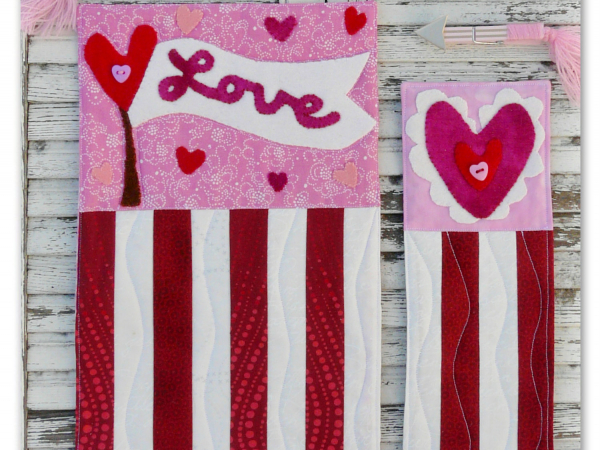 A vintage Valentine heart banner mini Quilts pattern