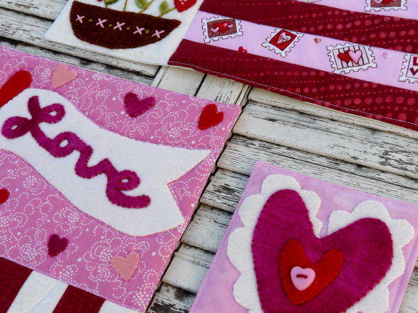 A vintage Valentine heart banner mini Quilts pattern
