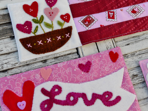 A vintage Valentine heart banner mini Quilts pattern