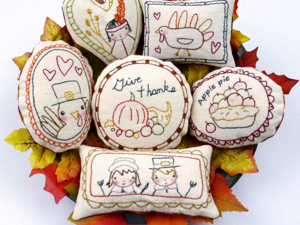 Thanksgiving- 8 embroidery designs, ornaments & bowl fillers pattern