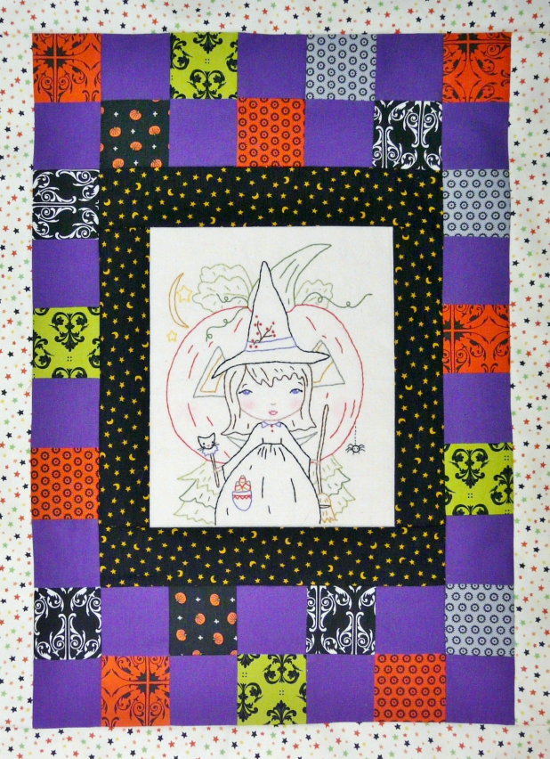 Lovely little hand embroidery book- witch halloween quilt
