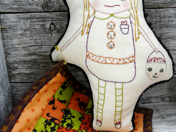 embroidery sewing zombie doll quilt