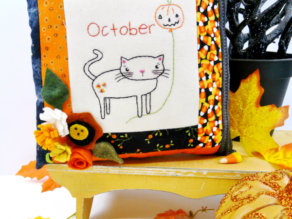 kitty cat fall wool flowers sewing pattern
