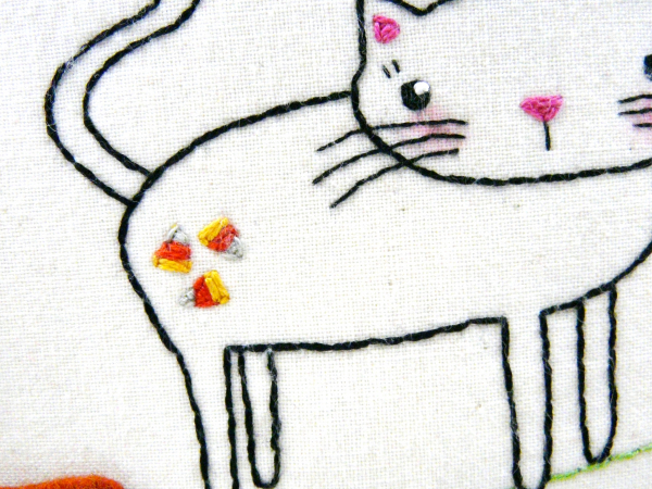kitty cat fall wool flowers sewing pattern