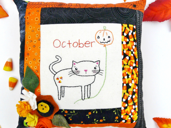 kitty cat fall wool flowers sewing pattern