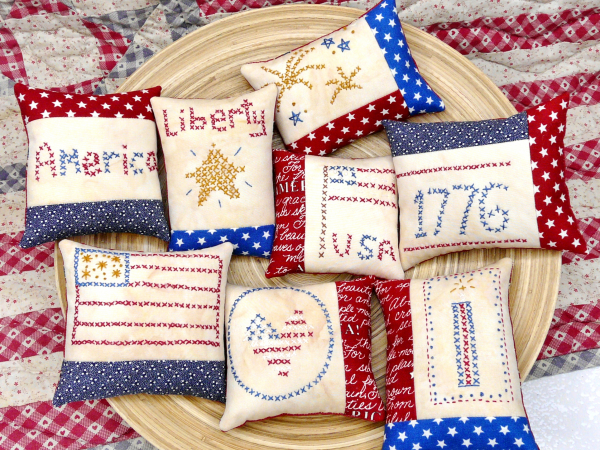 Americana Ornaments embroidery Pattern 439- faux cross stitch