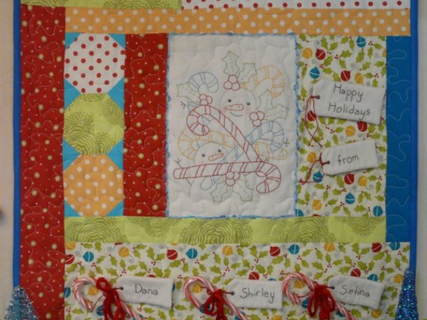 Snowmen & Candy Canes embroidery quilt Pattern