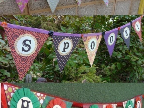 Personalized Pennant banner pattern dream spooky christmas
