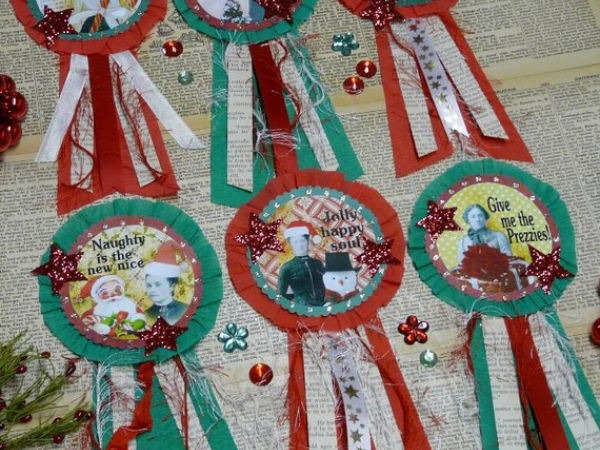 Christmas art Badges pin pattern santa brooch