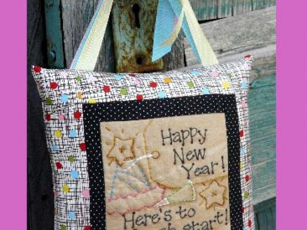 Happy New Year Here's to a fresh start stitchery pattern