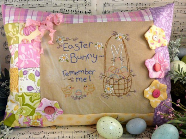 Easter Bunny ...remember me Stitchery pillow pattern