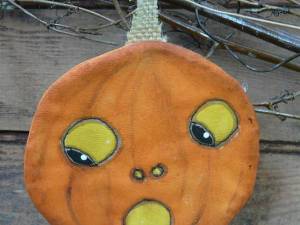 Halloween Boo Owl & Pumpkin ornaments swag pattern pumpkin