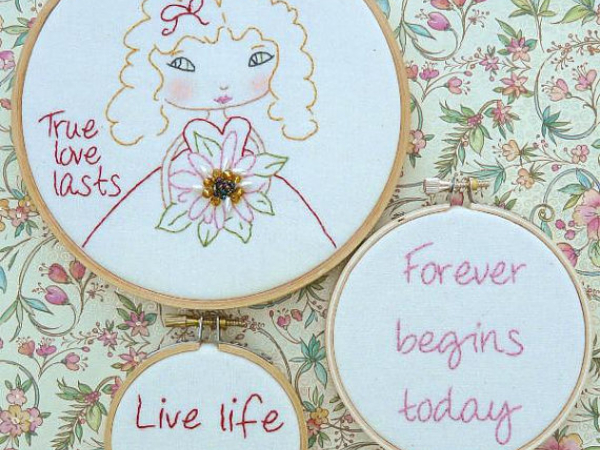 True love lasts Stitchery hoop pattern quotes