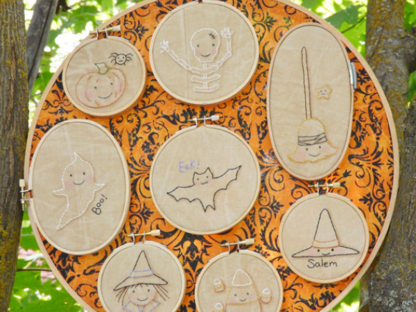 Mini Halloween Hoop embroidery 20 designs pattern