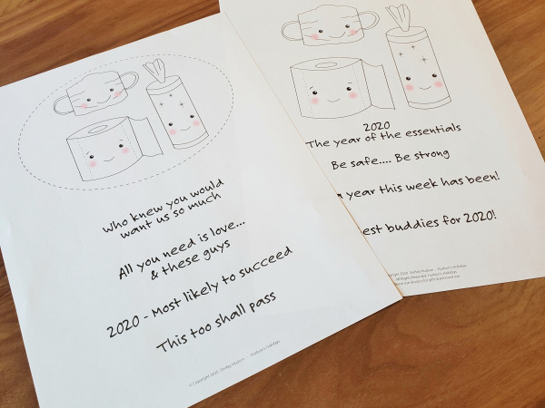 Toilet paper mask wipes pandemic fun pattern