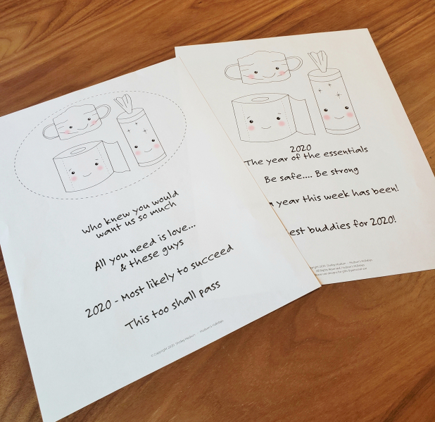 Toilet paper mask wipes pandemic fun pattern
