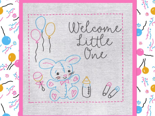 Welcome little one baby Stitchery Pattern 430- embroidery design customize