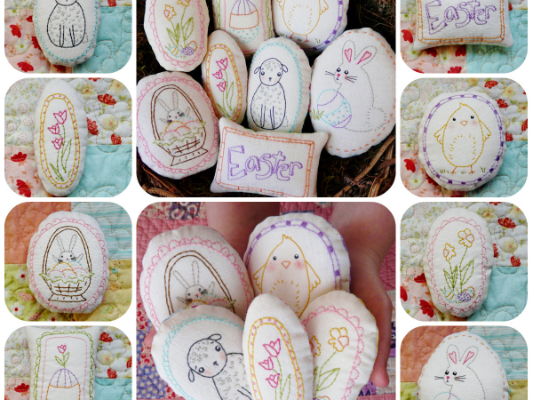 Welcome spring- 8 embroidery designs, ornaments easter pattern embroidery