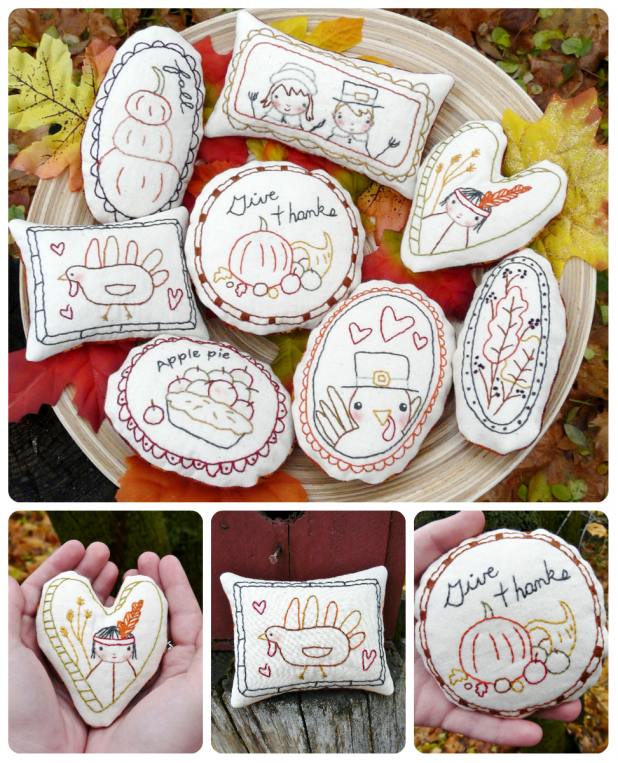 Thanksgiving- 8 embroidery designs, ornaments & bowl fillers pattern