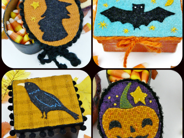 Halloween pin ornaments treat box pattern