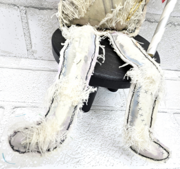 monster mummy art doll muslin painted ooak collectable