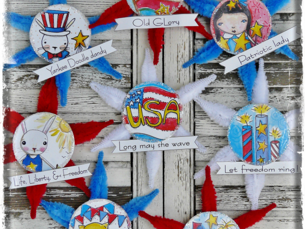 Patriotic Americana ornaments 8 banner pattern #358.