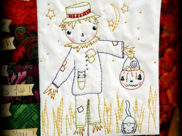 On this night of Halloween pattern scarecrow embroidery