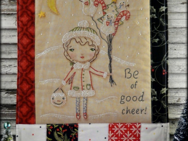 Christmas embroidery quilt pattern girl