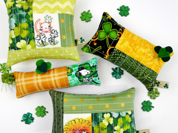 cat Irish- Embroidery & quilted pincushion pattern #406
