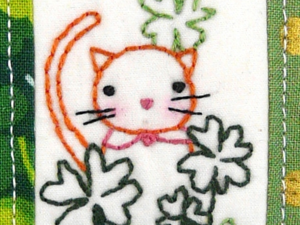 kitty cat st Patrick's day pincushion