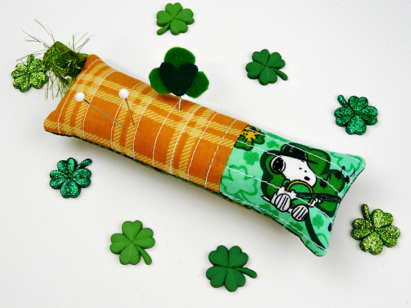 Snoopy st Patrick's day pincushion pattern