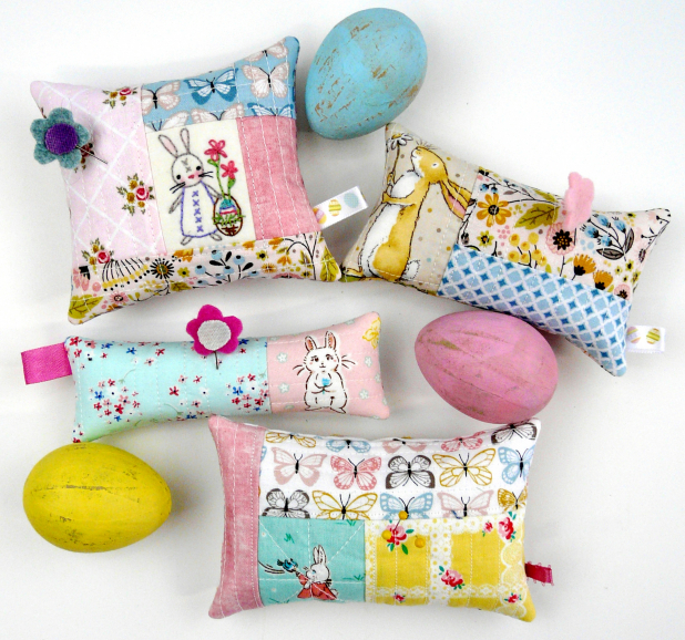 Easter bunny spring pincushions pattern