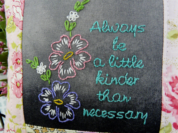black chalk board fabric embroidery design