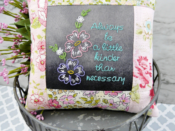 black chalk board fabric embroidery design