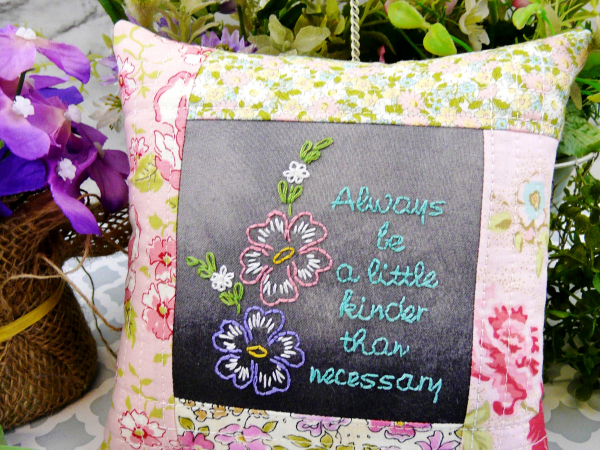 black chalk board fabric embroidery design