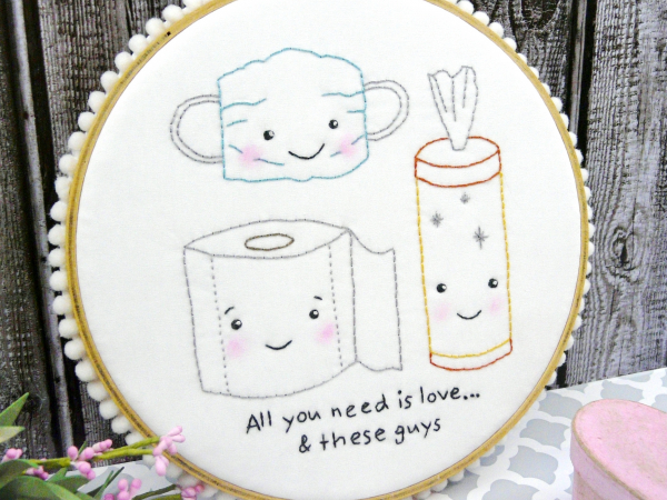 Toilet paper mask wipes pandemic fun pattern