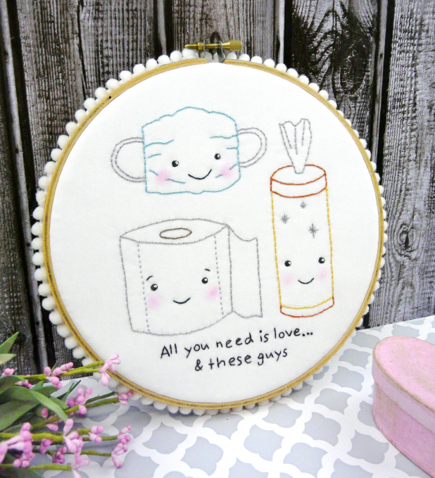 Toilet paper mask wipes pandemic fun pattern