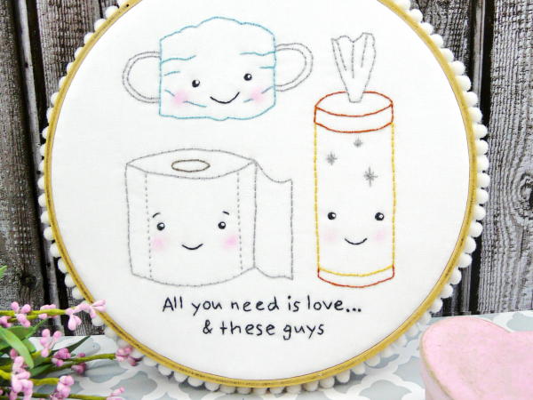 Toilet paper mask wipes pandemic fun pattern